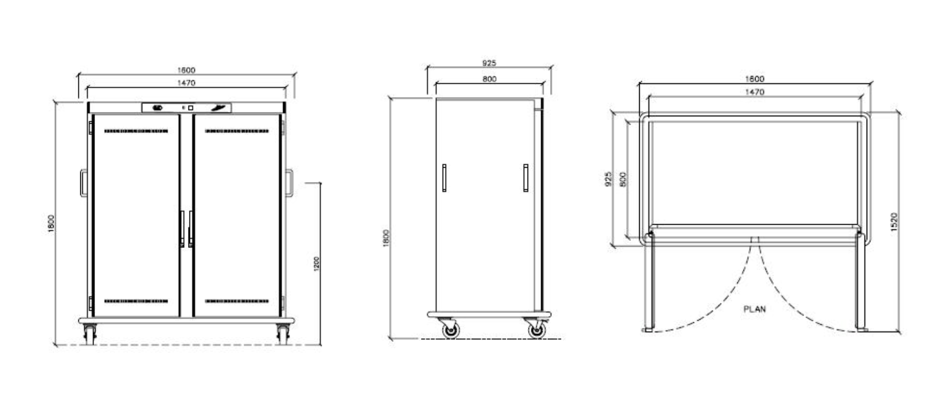 Tủ giữ nóng thực phẩm di đông 2 cửa