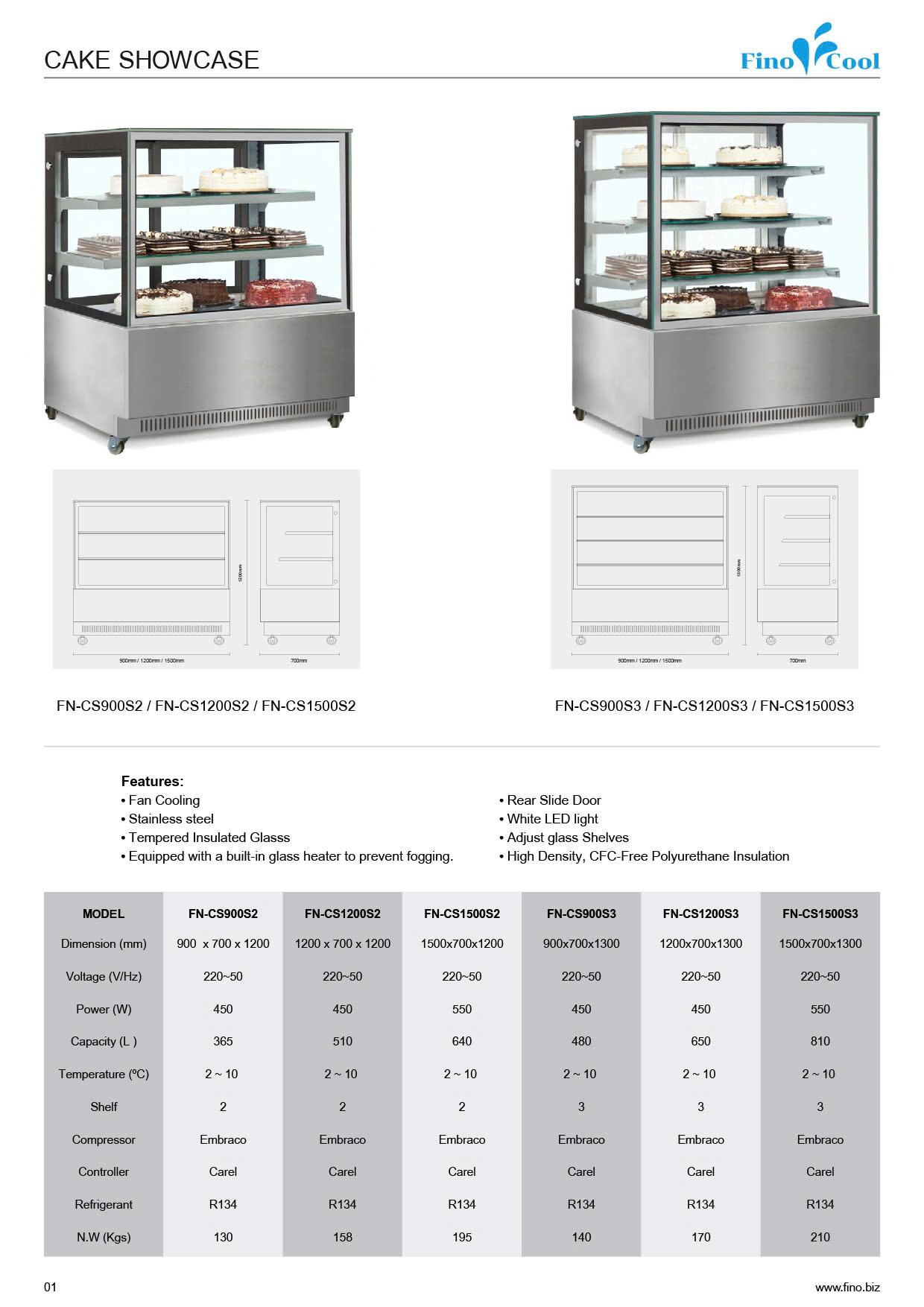 Tủ trưng bày bánh - Fino Cool - FN-CS900S2