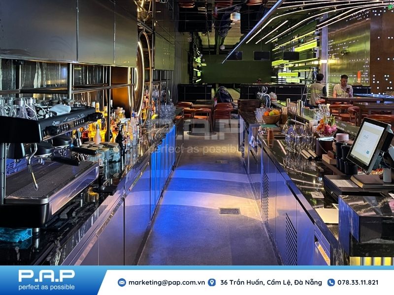 Dự án bếp công nghiệp: thiết kế thi công quầy bar