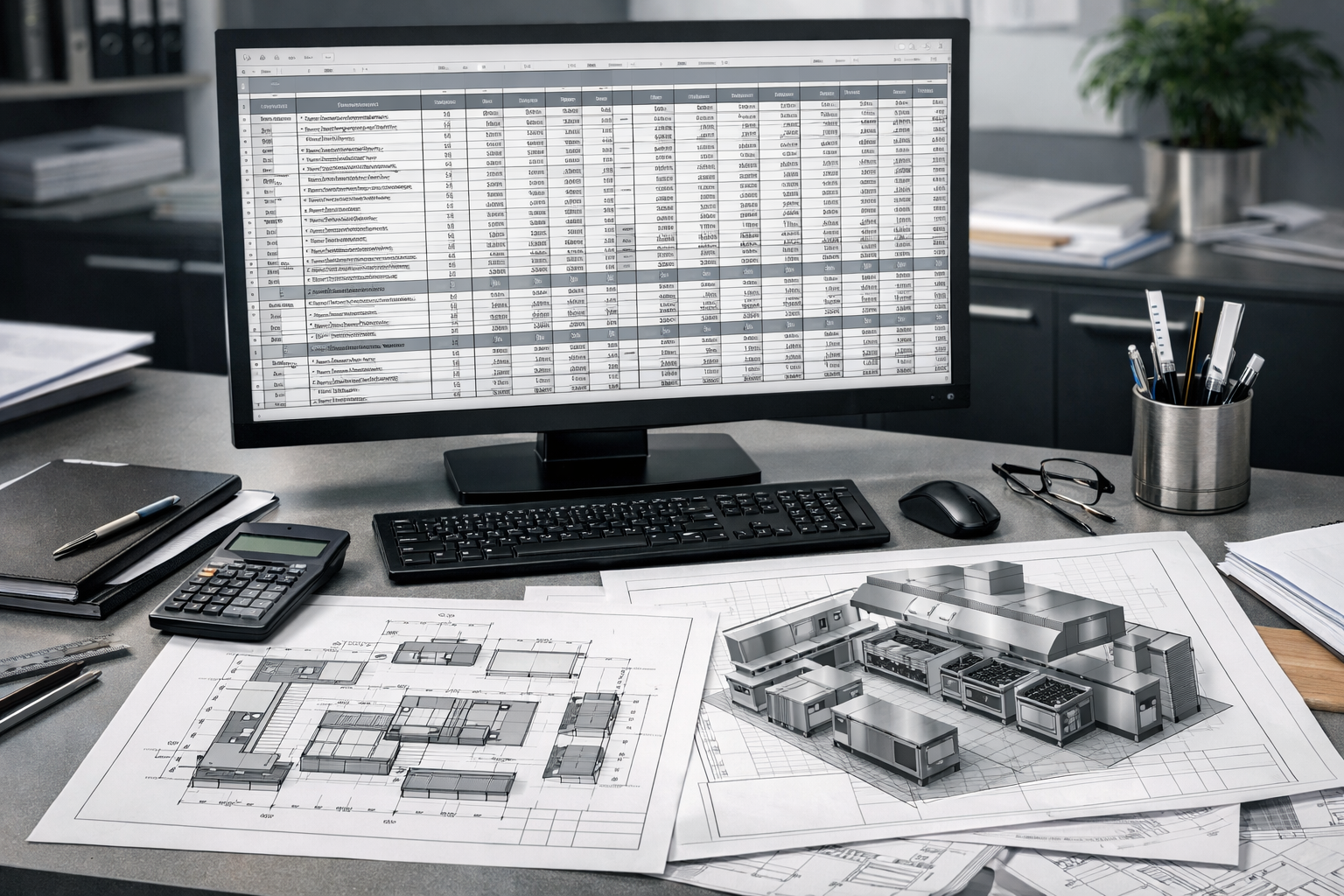 Layout thiết bị bếp công nghiệp